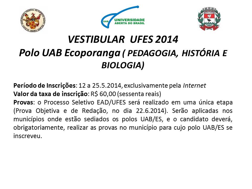 VESTIBULAR  EAD/UFES 2014