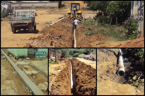 Foi realizada a construção da rede de esgoto nos distritos de Cotaxé, Imburana e Muritiba.