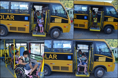 Os ônibus adaptados estão sendo utilizado em prol da comunidade.